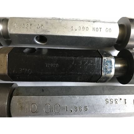 lot 3 THE PIPE MACHINERY GO NO GO PLUG GAGE 1.365 1.385 1.390 1.370 1.372,AD