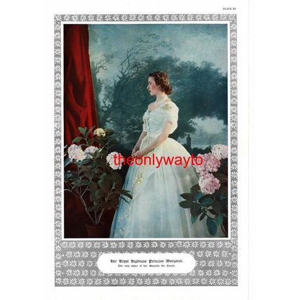HRH Princess Margaret, Aunt Of King Charles III, Book Illustration (Print) 1953