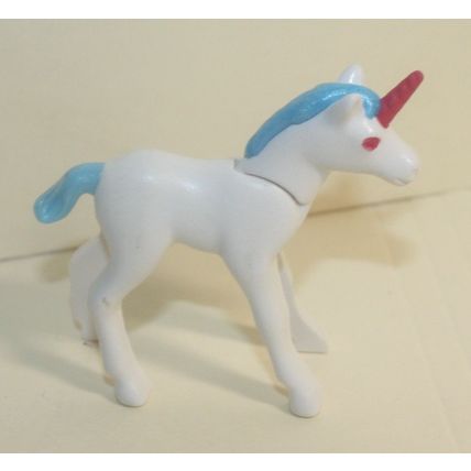 Geobra Playmobil Fairy World Unicorn White with Blue & Pink