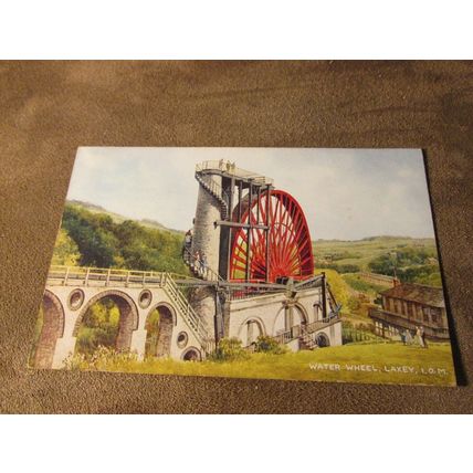 1930s Postcard - Laxey Water Wheel - Isle of Man - Artist / A256