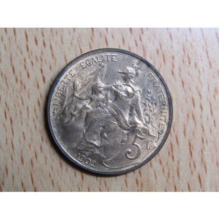 France Republic 1902 5 Centimes Coin