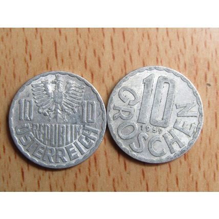 Austria 1959 10 Groschen Coin