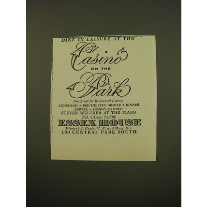 1961 Essex House Advertisement - Dine in leisure at the Casino on the Park
