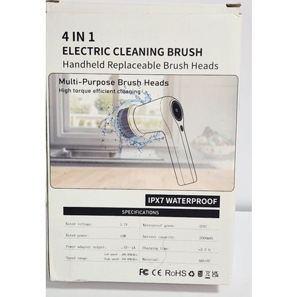 4 In 1 Electric Handheld Cleaning Brush Rechargeable Orange Black Waterproof