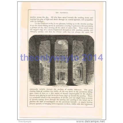 Interior, the Pantheon, Rome, Italy, Book Illustration (Print), c1870