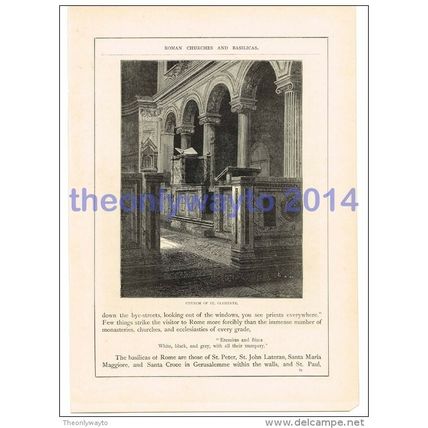 Church of St Clemente, Rome, Italy, Book Illustration (Print), c1870