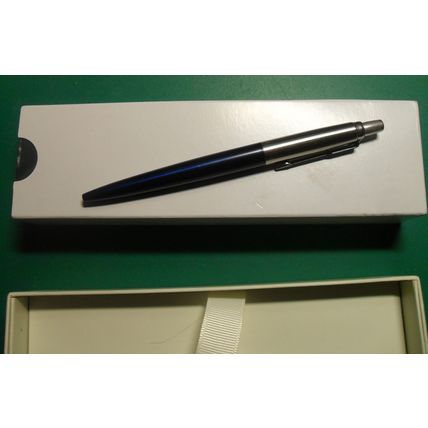 Parker Royal Blue chrome Ballpoint Pen Jotter? Jot box and partly used cartridge