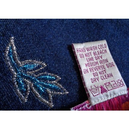 Quacker Factory Embroidered Long sleeved Denim Blue Shirt XS