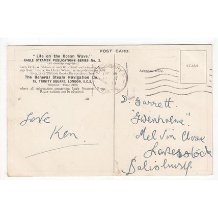 Approaching Squall Comic Funny Creased Postcard 1941 Eagle Steamer Publications