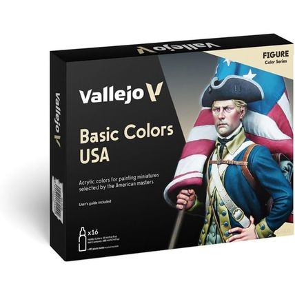 Vallejo - Model Color Basic Colors USA Set | Modeling Acrylic Paints | 16 Bottle