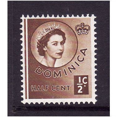 DOMINICA 1954 1/2c BROWN SG 140 U/M MINT#1