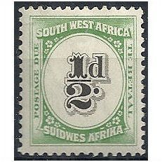 South West Africa 1931 D47 1/2d Black & Green Postage Due Mounted Mint...