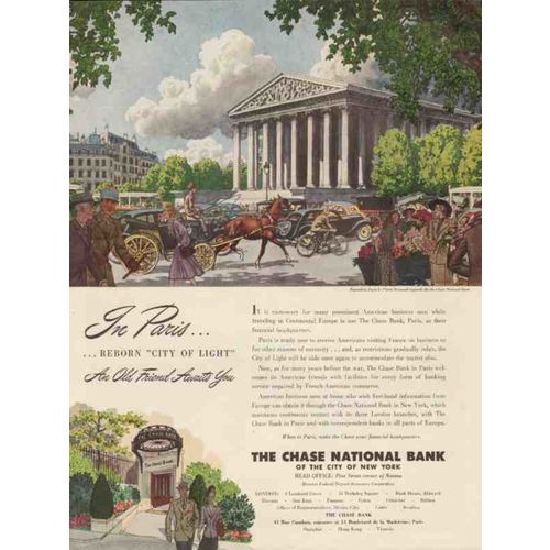 chase national bank 1947 in paris artist pierre brissaud vintage ad