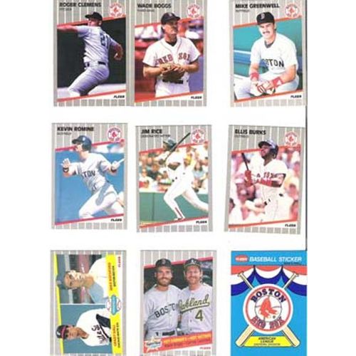 1989 Fleer Boston Red Sox team set 26 cards & sticker- 2 Boggs, 98 Romine Error