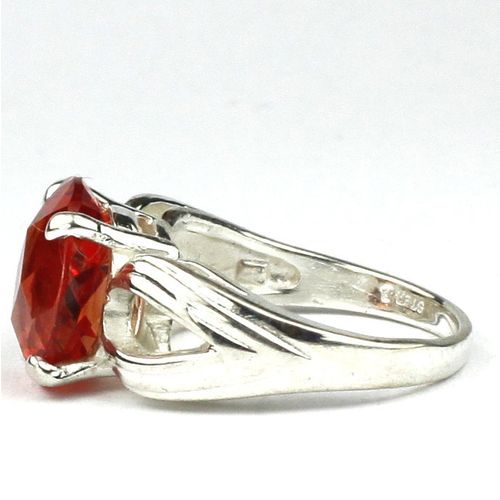 Created Padparadscha Sapphire, 925 Sterling Silver Ladies Ring, SR361