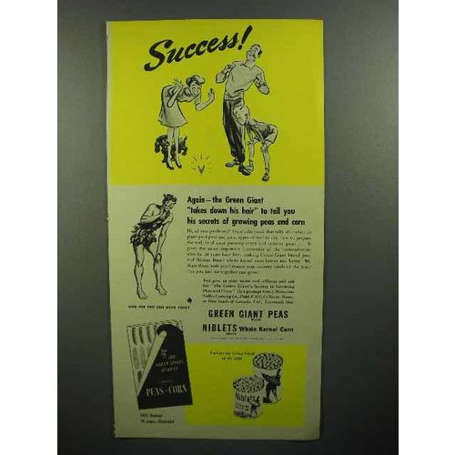 1944 Green Giant Peas & Corn Ad - Success!