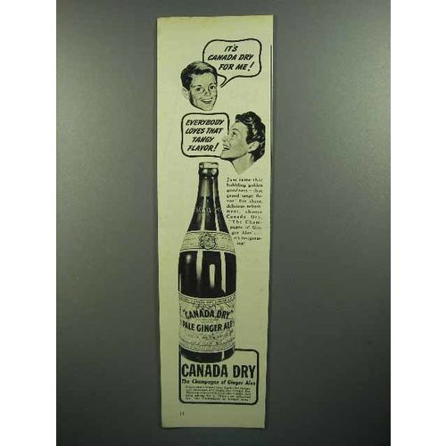 1944 Canada Dry Pale Ginger Ale Soda Ad
