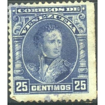 Venezuela 1904 - SG314 - 25c blue - Bolivar - used