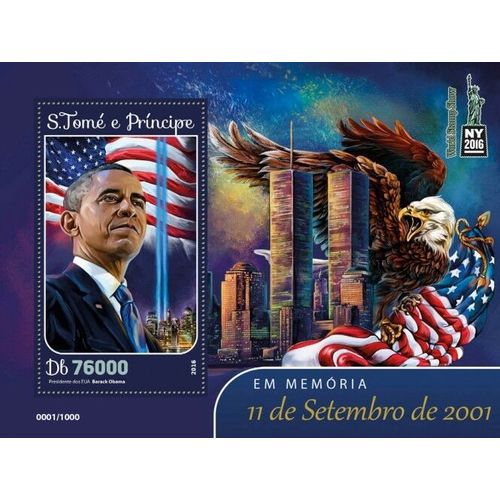 SAO TOME PRINCIPE 2016 SHEET MNH SEPTEMBER 11 OBAMA PRESIDENTS USA 1A
