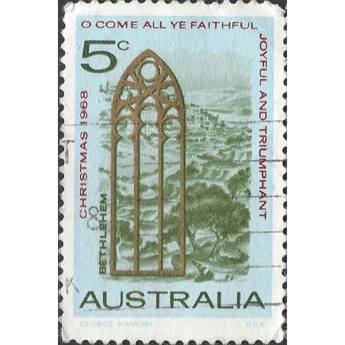 AUSTRALIA, CHRISTMAS, O Come All Ye Faithful, blue 1968, 5c, #3