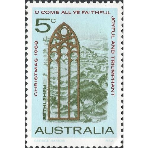 AUSTRALIA, CHRISTMAS, O Come All Ye Faithful, blue 1968, 5c, #2