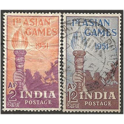 India 1951 Pan-Asian Games Set SG335-6 Good/Fine Used . .. .
