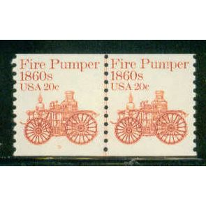 1908 20c Fire Pumper Fine MNH Dry Gum CNP Left 5 W0264
