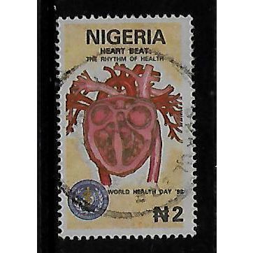 NIGERIA 1992 WORLD HEALTH DAY 2N INTERIOR OF HEART SG 628 FINE USED