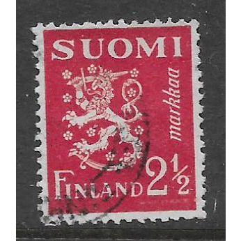 FINLAND 1930 LION 2 1/2M RED SG 374 FINE USED#