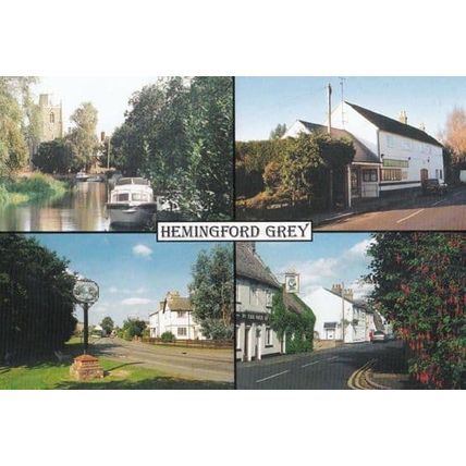 Hemingford Grey Village Stores Sign Pub Cambridge Postcard