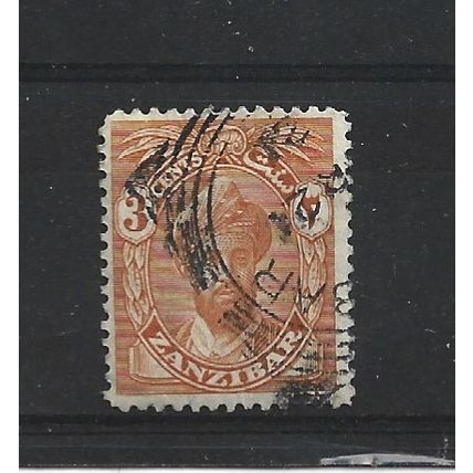 Zanzibar.SG300 3c Sultan Khalifa bin Harub (Orange-Yellow).Fine Used.Jul24m