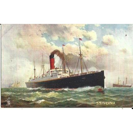 Cunard RMS IVERNIA Tuck Oilette Postcard (9106)
