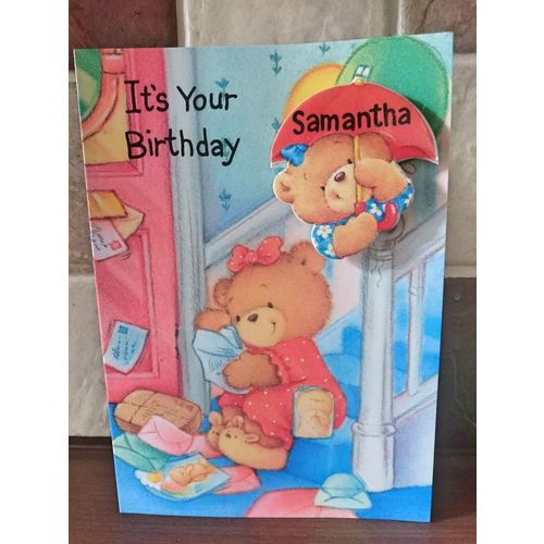 Name Birthday Card + Badge - Samantha 01