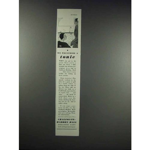1931 Chalfonte-Haddon Hall Atlantic City Ad - Tonic