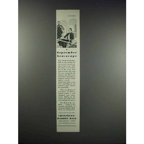 1931 Chalfonte-Haddon Hall Atlantic City Ad - September