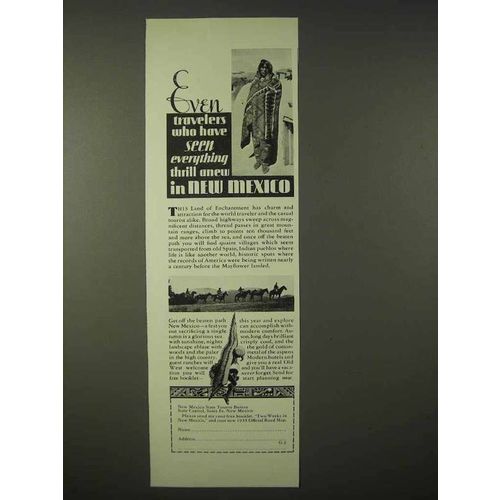 1935 New Mexico Tourism Ad - Travelers Seen Everything