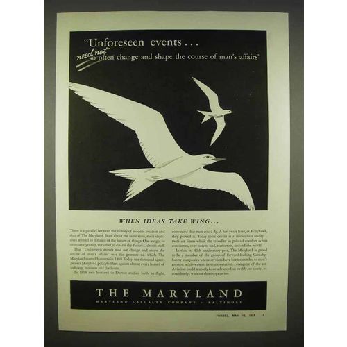 1938 The Maryland Casualty Insurance Ad - Take Wing