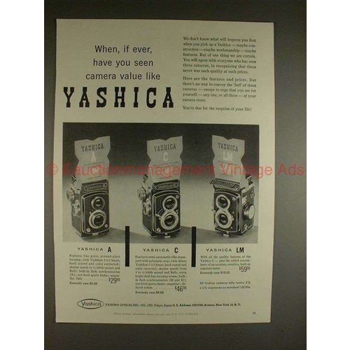 1957 Yashica A, C, LM Camera Ad - Ever Seen Value Like!