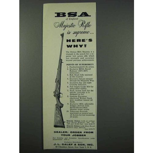 1961 BSA Majestic Rifle Ad - Is Supreme