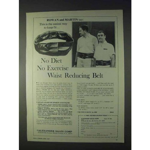 1969 Alexander Waist Reducing Belt Ad - Rowan & Martin