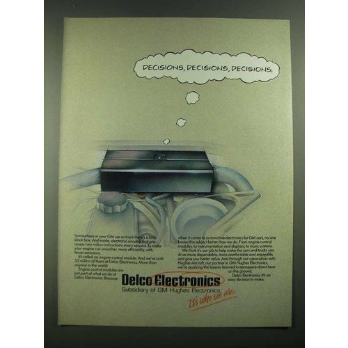 1988 Delco Electronics Ad - Decisions, Decisions, Decisions