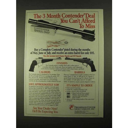 1994 Thompson/Center Arms Contender Pistol Ad