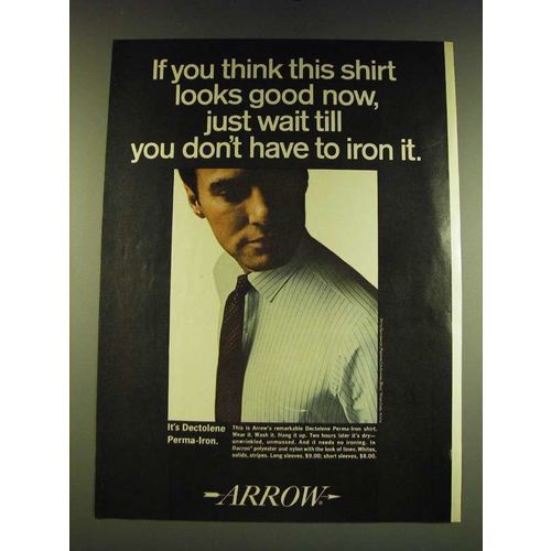 1966 Arrow Dectolene Perma-Iron Shirt Ad - If you think this shirt looks good