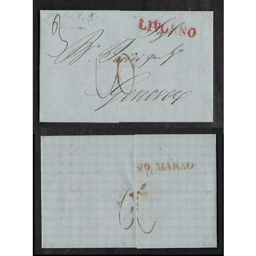 Italy Stampless 1839 Livorno to Genoa