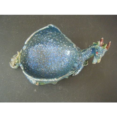 Novelty Inc Mystic Collection Blue Glitter Dragon Incense Burner Metal Figurine