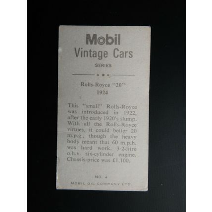 Mobil Oil 1966 Vintage Cars Cards Card Variants (e33)