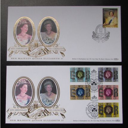 BENHAM - LARGE SILK COVERS SPG CORONATION OF QUEEN ELIZABETH II 40TH ANNIV. 1993
