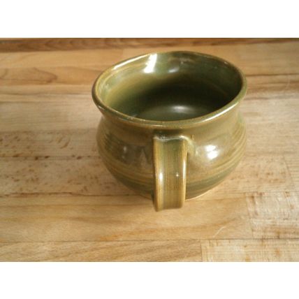 Olive Green Studio Pottery Milk Jug - Stamped