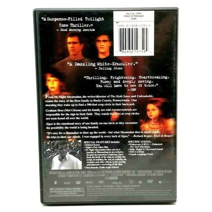 Signs WS 2003 DVD Joaquin Phoenix, Mel Gibson - it's happening (L48)