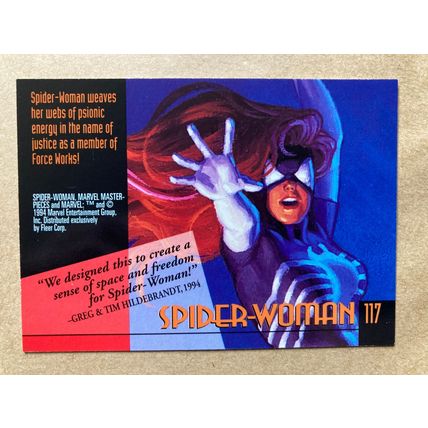 Marvel Masterpieces 1994 Base trading Card # 117 Spider-Woman (B) Fleer
